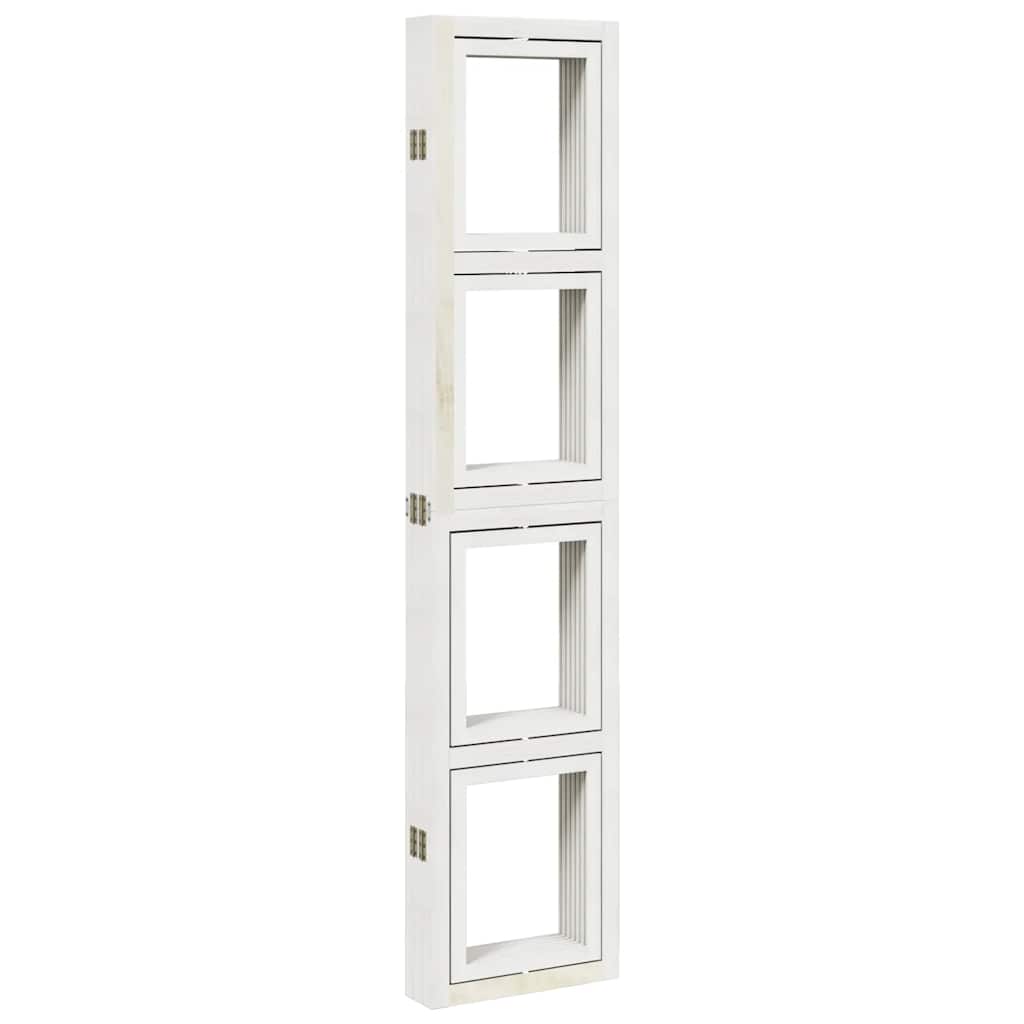 Divisorio Ambienti 6Pannelli Bianco Legno Massello di Paulownia