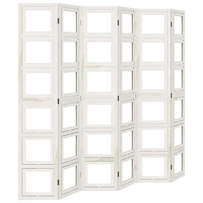 Divisorio Ambienti 6Pannelli Bianco Legno Massello di Paulownia | homemem39