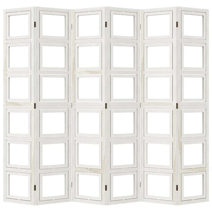 Divisorio Ambienti 6Pannelli Bianco Legno Massello di Paulownia | homemem39