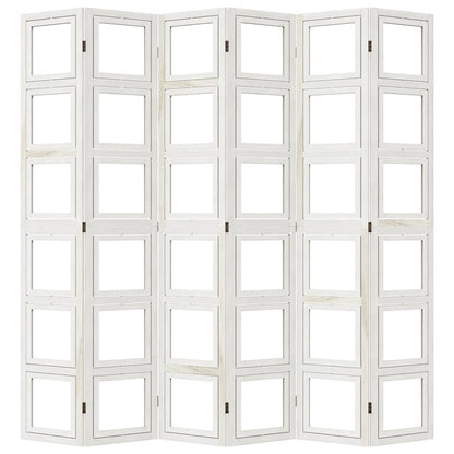 Divisorio Ambienti 6Pannelli Bianco Legno Massello di Paulownia | homemem39