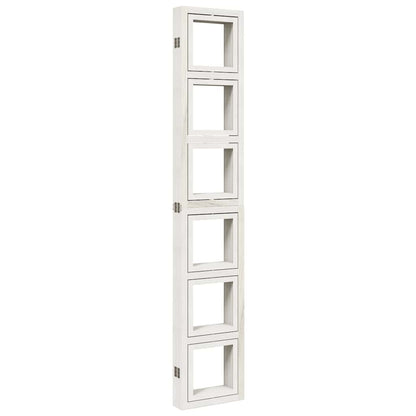 Divisorio Ambienti 6Pannelli Bianco Legno Massello di Paulownia - homemem39