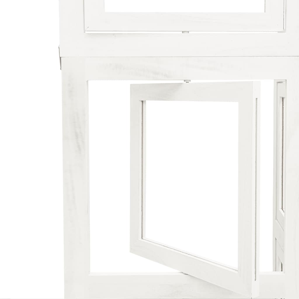 Divisorio Ambienti 6Pannelli Bianco Legno Massello di Paulownia - homemem39
