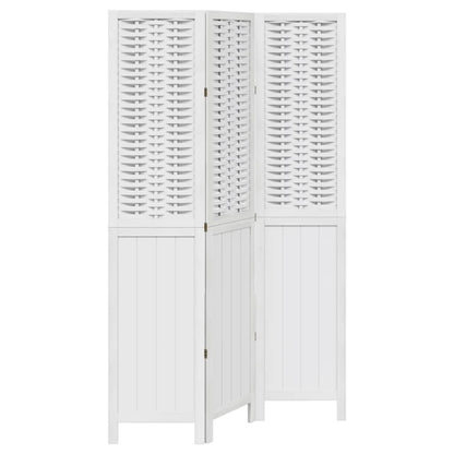 Divisorio Ambienti 3Pannelli Bianco Legno Massello di Paulownia - homemem39