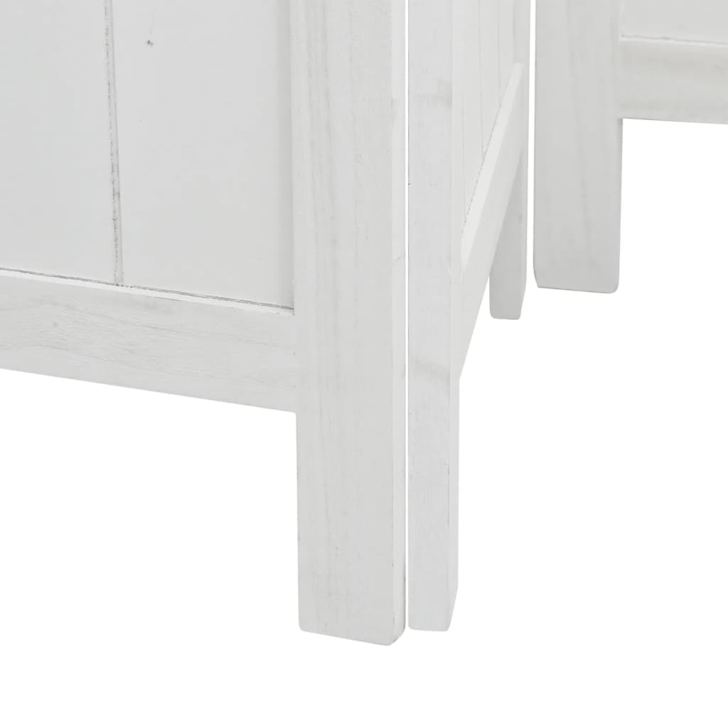 Divisorio Ambienti 5Pannelli Bianco Legno Massello di Paulownia | homemem39