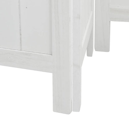 Divisorio Ambienti 5Pannelli Bianco Legno Massello di Paulownia | homemem39