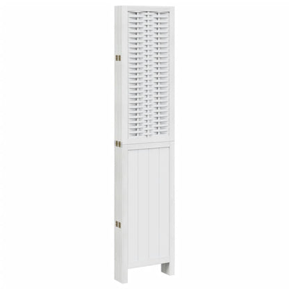 Divisorio Ambienti 6Pannelli Bianco Legno Massello di Paulownia - homemem39