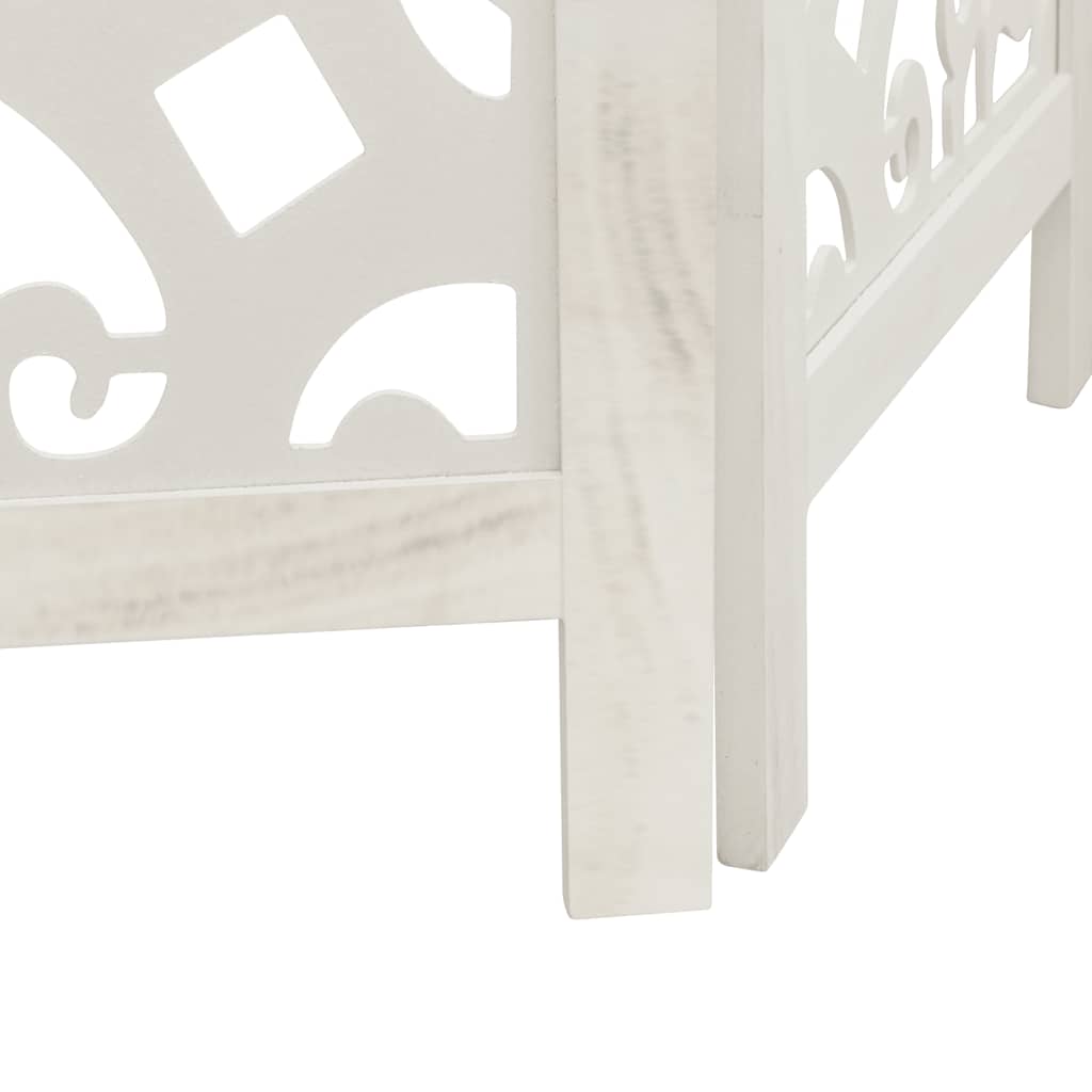 Divisorio Ambienti 3Pannelli Bianco Legno Massello di Paulownia