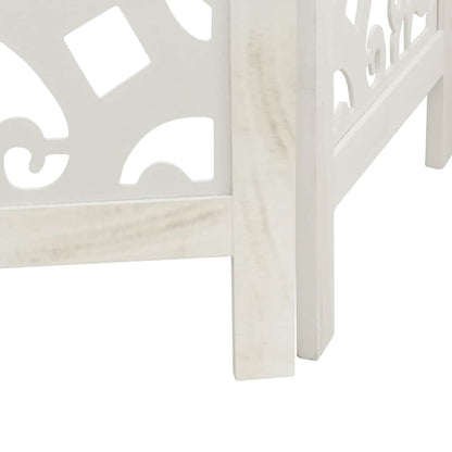 Divisorio Ambienti 4Pannelli Bianco Legno Massello di Paulownia