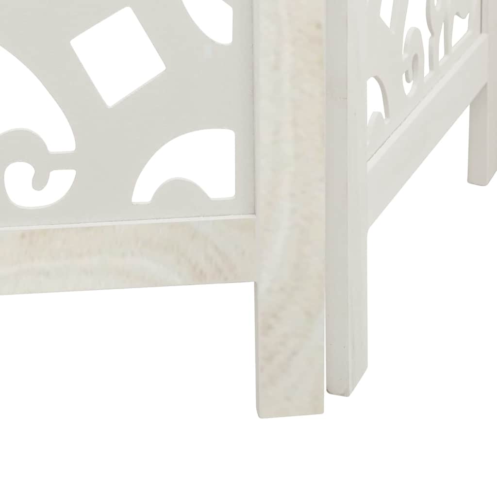 Divisorio Ambienti 5Pannelli Bianco Legno Massello di Paulownia