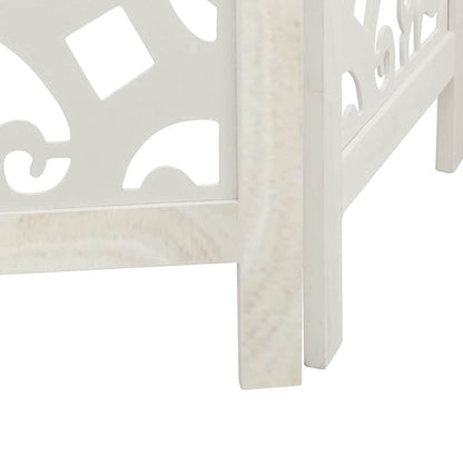 Divisorio Ambienti 5Pannelli Bianco Legno Massello di Paulownia