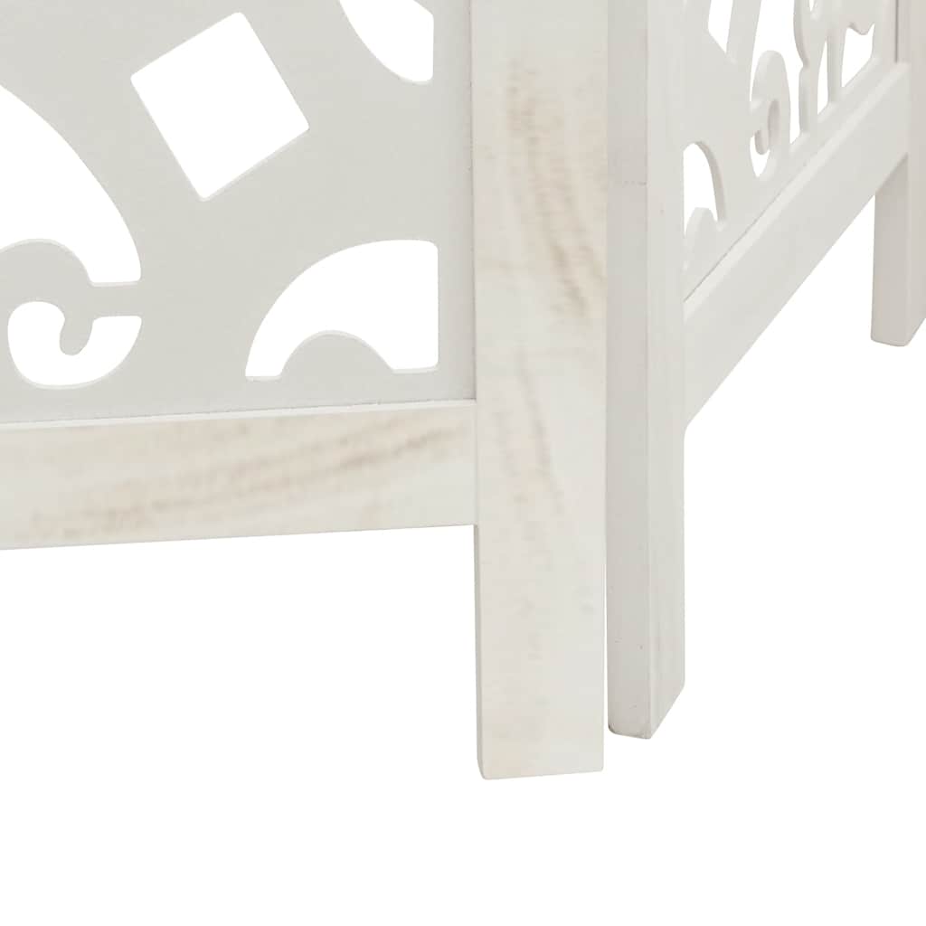 Divisorio Ambienti 5Pannelli Bianco Legno Massello di Paulownia | homemem39