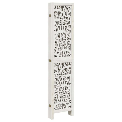 Divisorio Ambienti 6Pannelli Bianco Legno Massello di Paulownia - homemem39