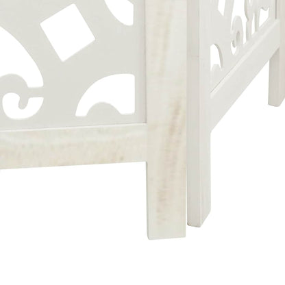 Divisorio Ambienti 6Pannelli Bianco Legno Massello di Paulownia - homemem39