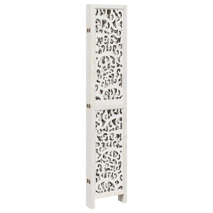 Divisorio Ambienti 6Pannelli Bianco Legno Massello di Paulownia - homemem39