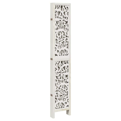 Divisorio Ambienti 6Pannelli Bianco Legno Massello di Paulownia | homemem39