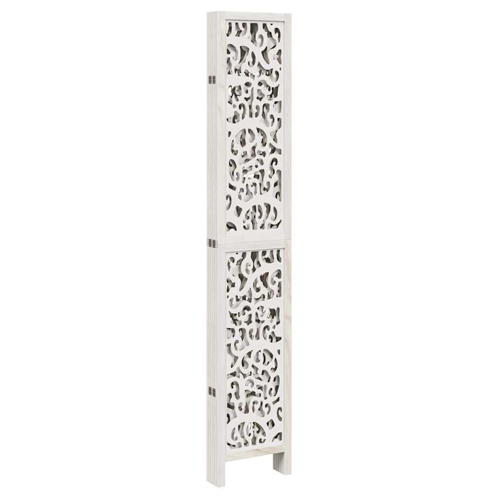 Divisorio Ambienti 6Pannelli Bianco Legno Massello di Paulownia - homemem39