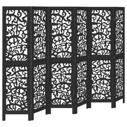 Divisorio Ambienti 6 Pannelli Nero Legno Massello di Paulownia | homemem39