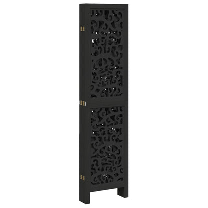 Divisorio Ambienti 6 Pannelli Nero Legno Massello di Paulownia | homemem39