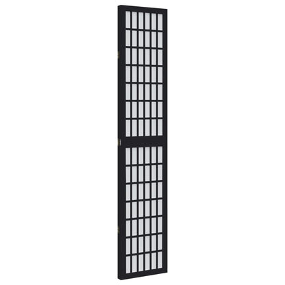 Divisorio Ambienti 3 Pannelli Nero Legno Massello di Paulownia