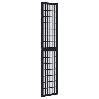 Divisorio Ambienti 3 Pannelli Nero Legno Massello di Paulownia - homemem39