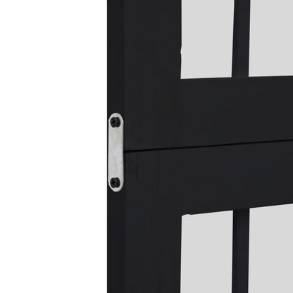 Divisorio Ambienti 4 Pannelli Nero Legno Massello di Paulownia - homemem39