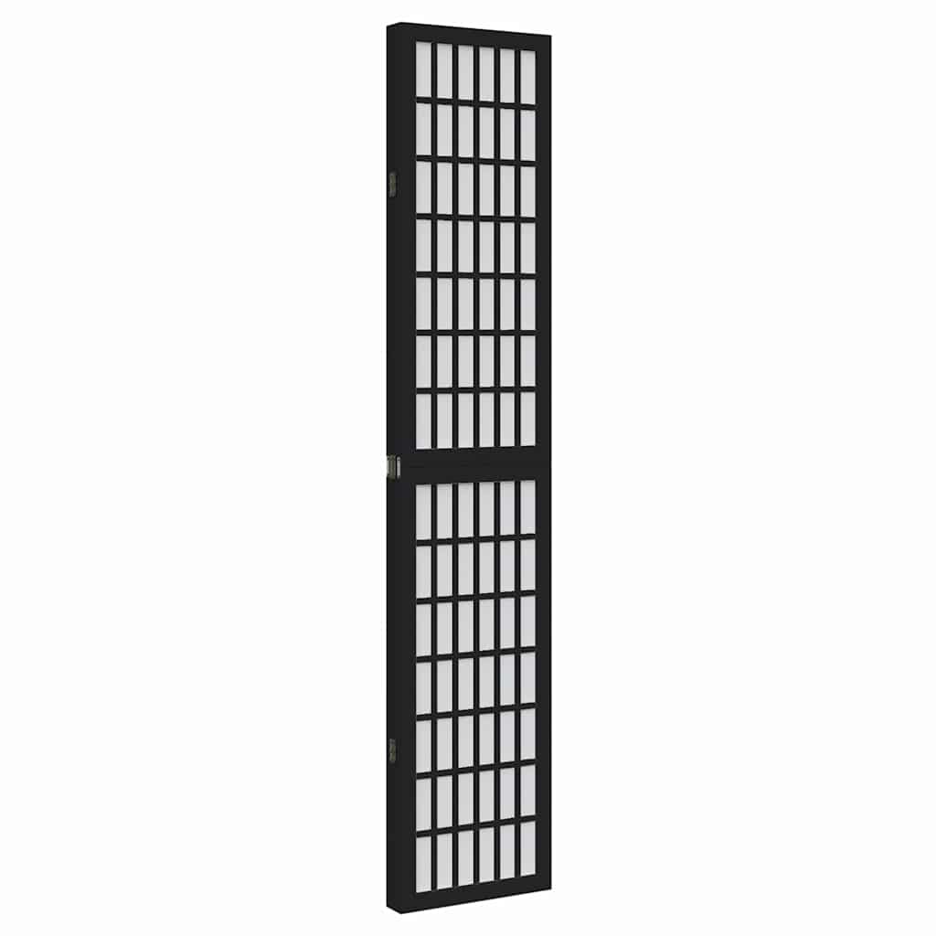 Divisorio Ambienti 4 Pannelli Nero Legno Massello di Paulownia | homemem39