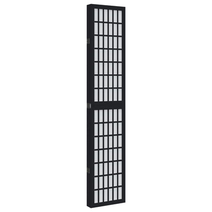 Divisorio Ambienti 5 Pannelli Nero Legno Massello di Paulownia - homemem39