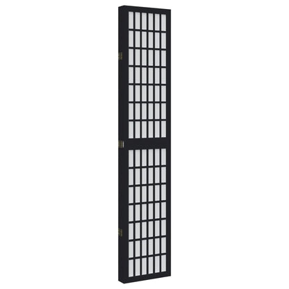 Divisorio Ambienti 5 Pannelli Nero Legno Massello di Paulownia - homemem39