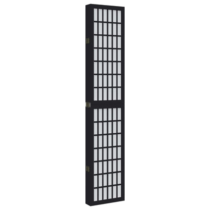 Divisorio Ambienti 6 Pannelli Nero Legno Massello di Paulownia - homemem39
