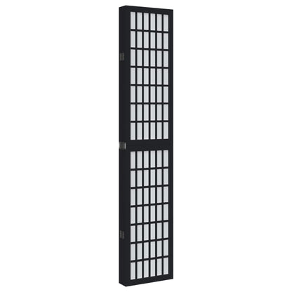 Divisorio Ambienti 6 Pannelli Nero Legno Massello di Paulownia - homemem39