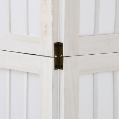 Divisorio Ambienti 4Pannelli Bianco Legno Massello di Paulownia - homemem39
