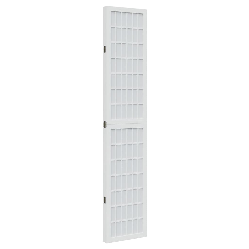 Divisorio Ambienti 4Pannelli Bianco Legno Massello di Paulownia - homemem39