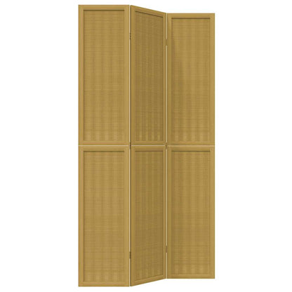 Divisorio Ambienti 3 Pannelli Marrone Scuro Massello Paulownia