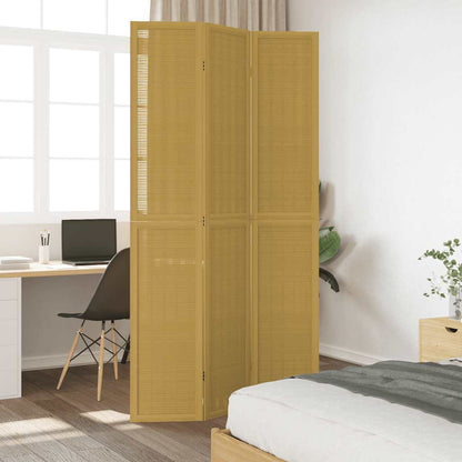 Divisorio Ambienti 3 Pannelli Marrone Scuro Massello Paulownia