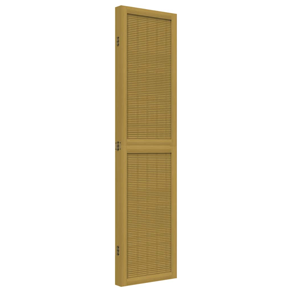 Divisorio Ambienti 4 Pannelli Marrone Legno Massello Paulownia