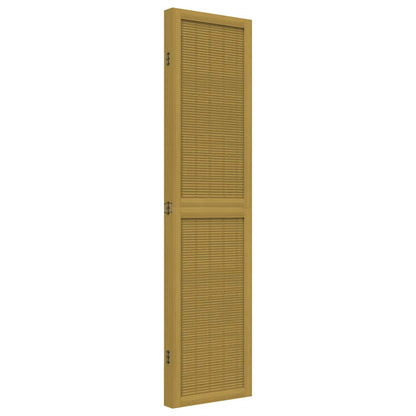 Divisorio Ambienti 4 Pannelli Marrone Legno Massello Paulownia