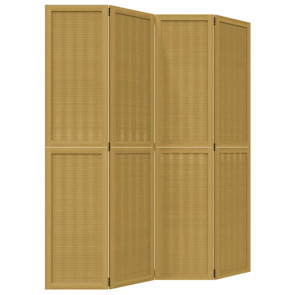 Divisorio Ambienti 4 Pannelli Marrone Legno Massello Paulownia | homemem39