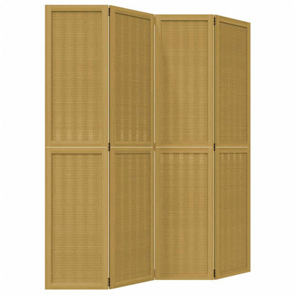 Divisorio Ambienti 4 Pannelli Marrone Legno Massello Paulownia | homemem39