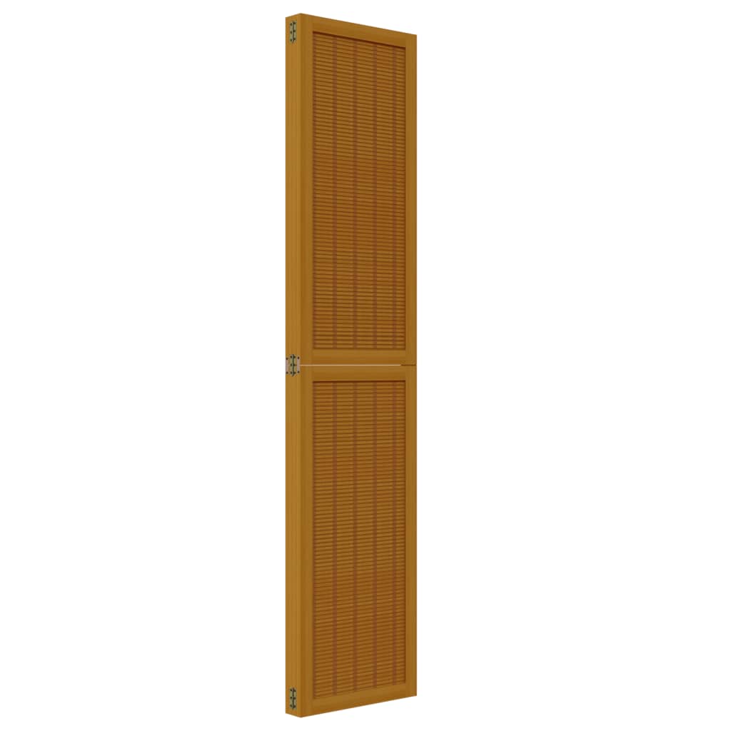 Divisorio Ambienti 4 Pannelli Marrone Legno Massello Paulownia - homemem39