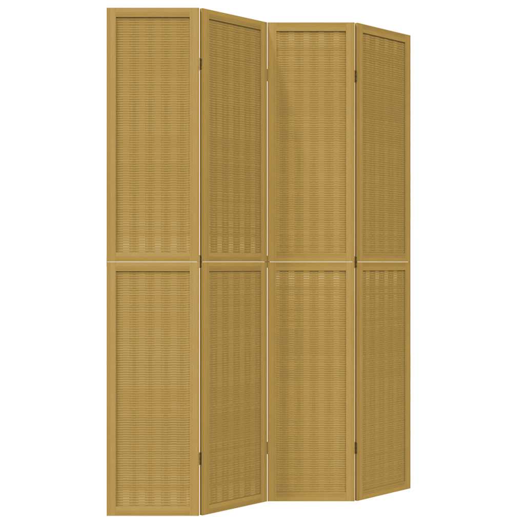 Divisorio Ambienti 4 Pannelli Marrone Legno Massello Paulownia | homemem39