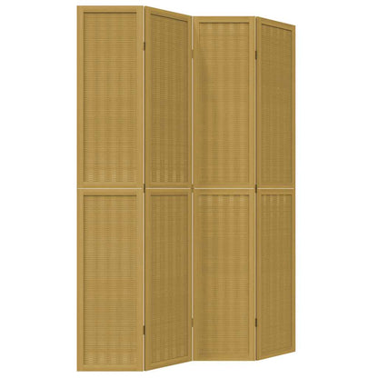 Divisorio Ambienti 4 Pannelli Marrone Legno Massello Paulownia | homemem39