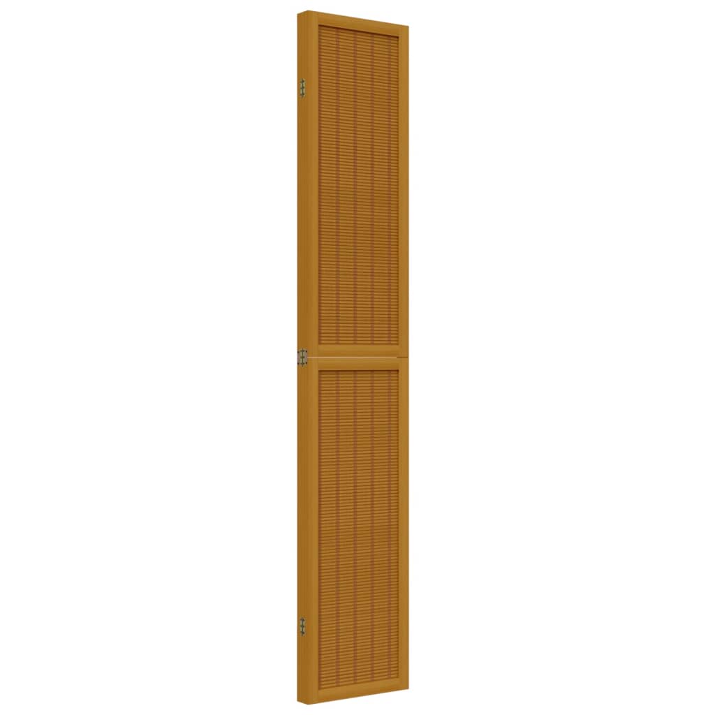 Divisorio Ambienti 4 Pannelli Marrone Legno Massello Paulownia - homemem39