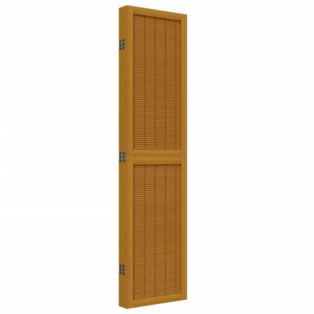 Divisorio Ambienti 5 Pannelli Marrone Legno Massello Paulownia - homemem39