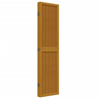 Divisorio Ambienti 5 Pannelli Marrone Legno Massello Paulownia - homemem39