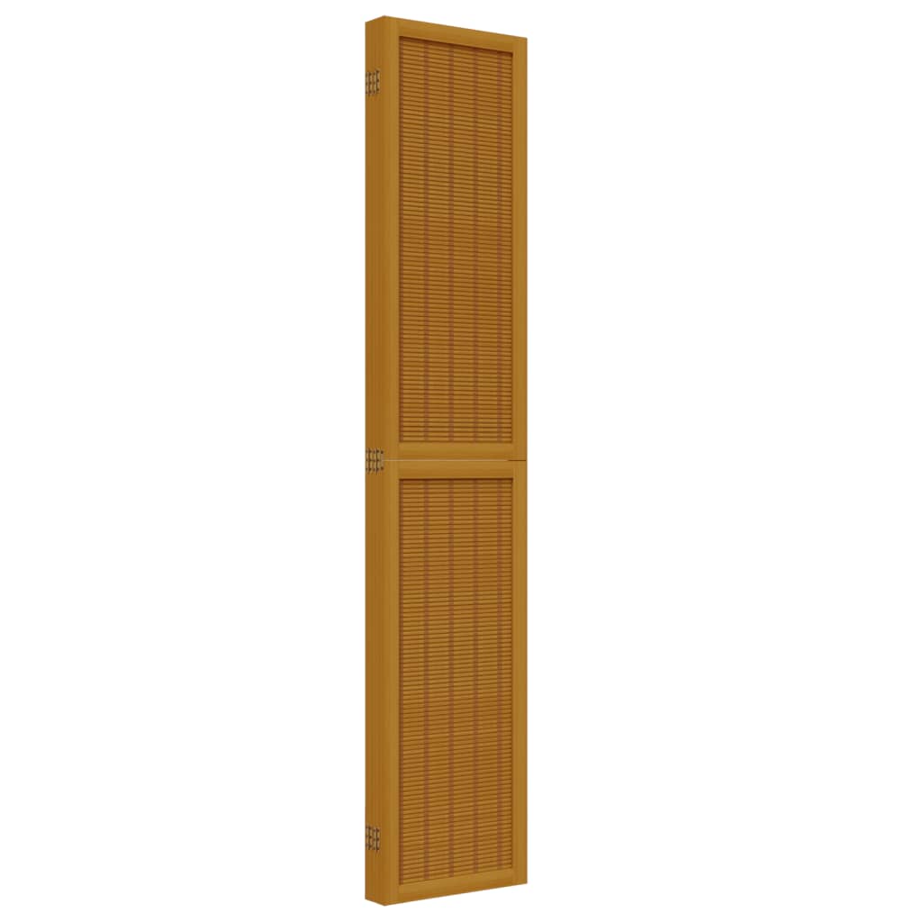 Divisorio Ambienti 5 Pannelli Marrone Legno Massello Paulownia - homemem39