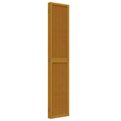 Divisorio Ambienti 5 Pannelli Marrone Legno Massello Paulownia - homemem39