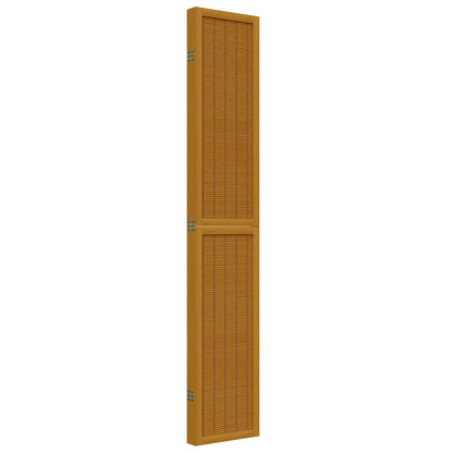 Divisorio Ambienti 5 Pannelli Marrone Legno Massello Paulownia - homemem39