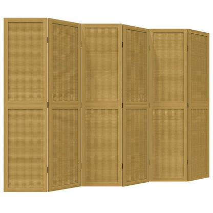 Divisorio Ambienti 6 Pannelli Marrone Legno Massello Paulownia