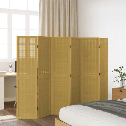 Divisorio Ambienti 6 Pannelli Marrone Legno Massello Paulownia