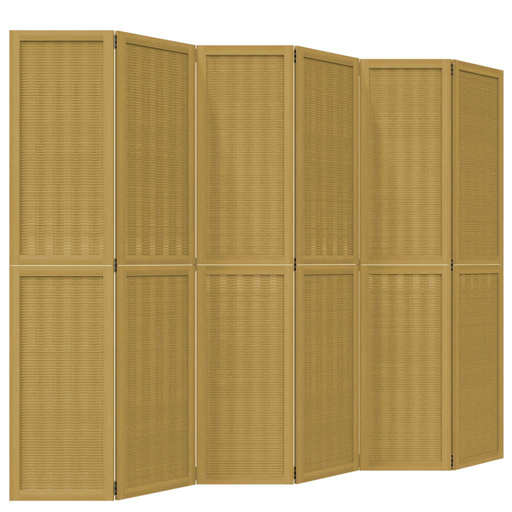 Divisorio Ambienti 6 Pannelli Marrone Legno Massello Paulownia | homemem39